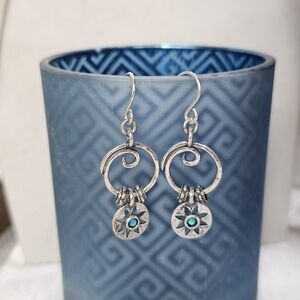 Shablool Didae 925 Silver Opal Flower Dangle Earrings